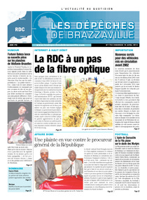 Les Dépêches de Brazzaville : Édition kinshasa du 19 avril 2013