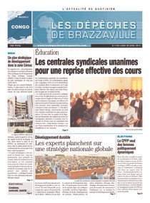 Les Dépêches de Brazzaville : Édition brazzaville du 29 avril 2013