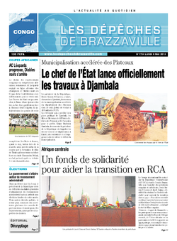 Les Dépêches de Brazzaville : Édition brazzaville du 06 mai 2013