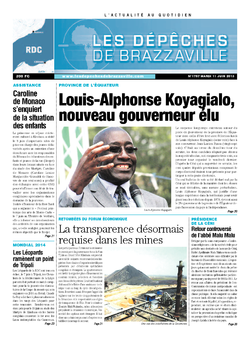 Les Dépêches de Brazzaville : Édition kinshasa du 11 juin 2013