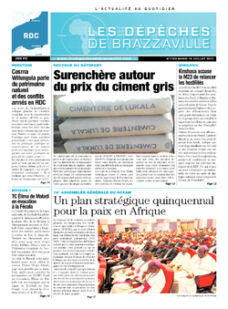 Les Dépêches de Brazzaville : Édition kinshasa du 16 juillet 2013