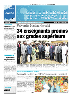 Les Dépêches de Brazzaville : Édition brazzaville du 01 août 2013
