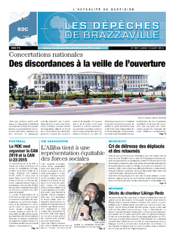 Les Dépêches de Brazzaville : Édition kinshasa du 12 août 2013