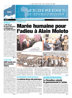 Les Dépêches de Brazzaville : Édition kinshasa du 13 août 2013