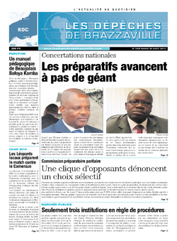 Les Dépêches de Brazzaville : Édition kinshasa du 20 août 2013