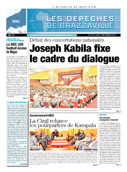 Les Dépêches de Brazzaville : Édition kinshasa du 09 septembre 2013