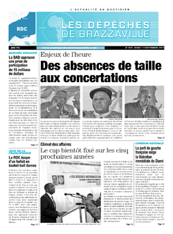 Les Dépêches de Brazzaville : Édition kinshasa du 12 septembre 2013