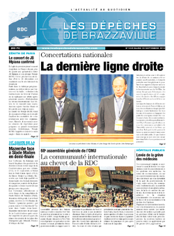 Les Dépêches de Brazzaville : Édition kinshasa du 24 septembre 2013