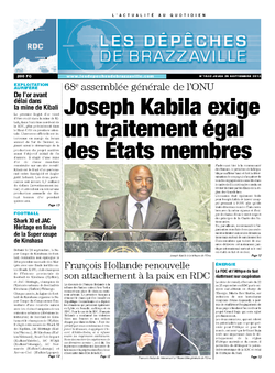 Les Dépêches de Brazzaville : Édition kinshasa du 26 septembre 2013