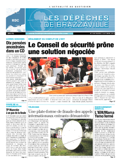 Les Dépêches de Brazzaville : Édition kinshasa du 08 octobre 2013