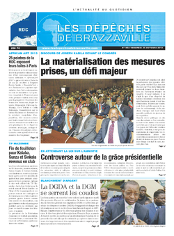 Les Dépêches de Brazzaville : Édition kinshasa du 25 octobre 2013