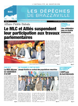 Les Dépêches de Brazzaville : Édition kinshasa du 27 novembre 2013