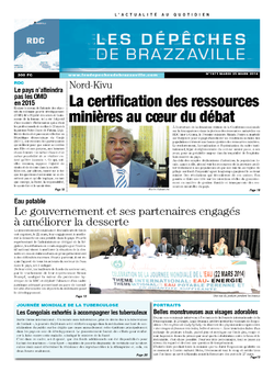 Les Dépêches de Brazzaville : Édition kinshasa du 25 mars 2014