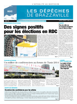 Les Dépêches de Brazzaville : Édition kinshasa du 15 mai 2014