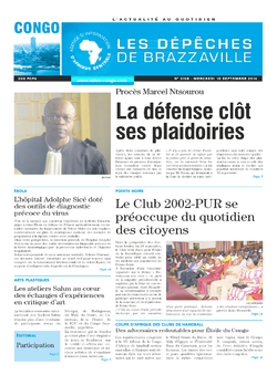 Les Dépêches de Brazzaville : Édition brazzaville du 10 septembre 2014