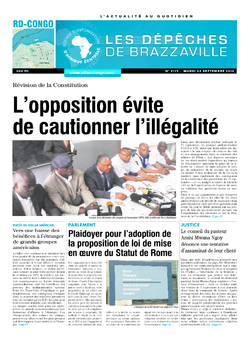 Les Dépêches de Brazzaville : Édition kinshasa du 23 septembre 2014