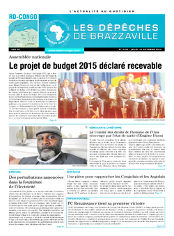 Les Dépêches de Brazzaville : Édition kinshasa du 16 octobre 2014
