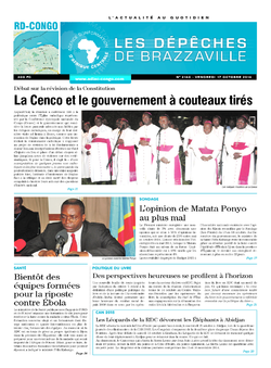 Les Dépêches de Brazzaville : Édition kinshasa du 17 octobre 2014