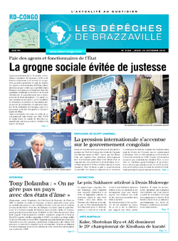 Les Dépêches de Brazzaville : Édition kinshasa du 23 octobre 2014