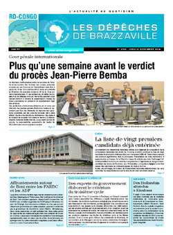 Les Dépêches de Brazzaville : Édition kinshasa du 06 novembre 2014