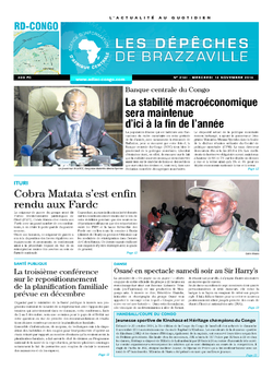 Les Dépêches de Brazzaville : Édition kinshasa du 12 novembre 2014