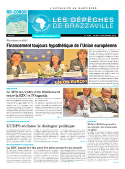 Les Dépêches de Brazzaville : Édition kinshasa du 08 décembre 2014