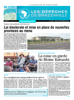 Les Dépêches de Brazzaville : Édition kinshasa du 29 décembre 2014