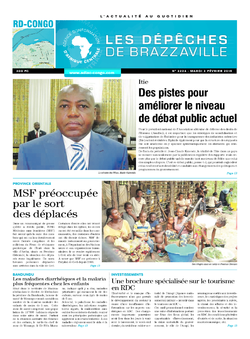 Les Dépêches de Brazzaville : Édition kinshasa du 03 février 2015