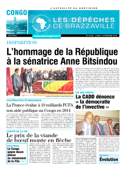 Les Dépêches de Brazzaville : Édition brazzaville du 16 février 2015