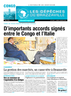 Les Dépêches de Brazzaville : Édition brazzaville du 02 mars 2015