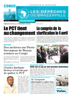 Les Dépêches de Brazzaville : Édition brazzaville du 09 mars 2015
