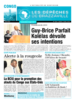 Les Dépêches de Brazzaville : Édition brazzaville du 07 avril 2015