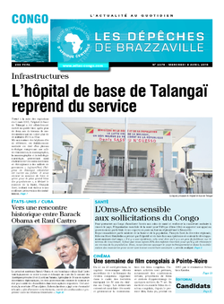 Les Dépêches de Brazzaville : Édition brazzaville du 08 avril 2015