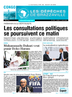 Les Dépêches de Brazzaville : Édition brazzaville du 01 juin 2015