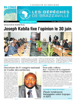 Les Dépêches de Brazzaville : Édition kinshasa du 26 juin 2015