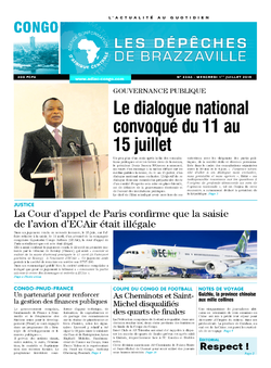 Les Dépêches de Brazzaville : Édition brazzaville du 01 juillet 2015