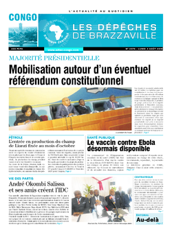 Les Dépêches de Brazzaville : Édition brazzaville du 03 août 2015