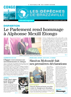 Les Dépêches de Brazzaville : Édition brazzaville du 05 août 2015