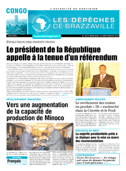 Les Dépêches de Brazzaville : Édition brazzaville du 23 septembre 2015