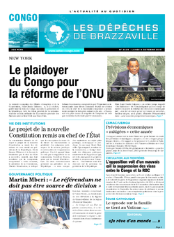 Les Dépêches de Brazzaville : Édition brazzaville du 05 octobre 2015