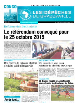 Les Dépêches de Brazzaville : Édition brazzaville du 06 octobre 2015