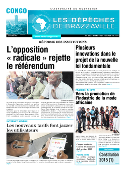 Les Dépêches de Brazzaville : Édition brazzaville du 07 octobre 2015