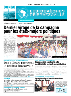 Les Dépêches de Brazzaville : Édition brazzaville du 23 octobre 2015