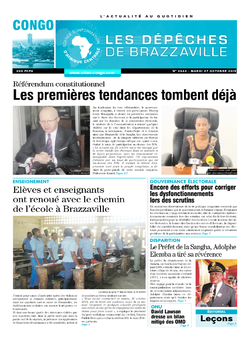 Les Dépêches de Brazzaville : Édition brazzaville du 27 octobre 2015