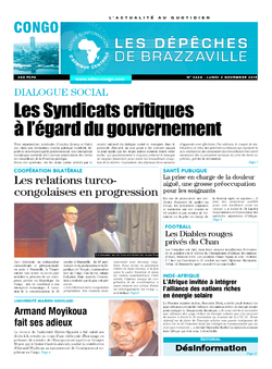 Les Dépêches de Brazzaville : Édition brazzaville du 02 novembre 2015