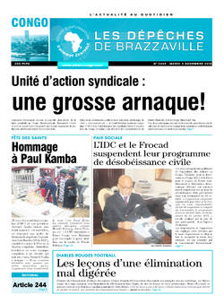 Les Dépêches de Brazzaville : Édition brazzaville du 03 novembre 2015