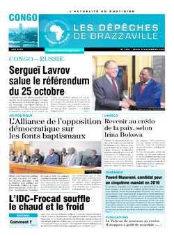 Les Dépêches de Brazzaville : Édition brazzaville du 05 novembre 2015