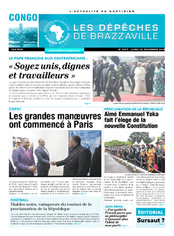 Les Dépêches de Brazzaville : Édition brazzaville du 30 novembre 2015