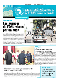 Les Dépêches de Brazzaville : Édition kinshasa du 30 novembre 2015