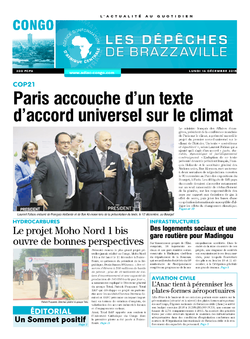 Les Dépêches de Brazzaville : Édition brazzaville du 14 décembre 2015